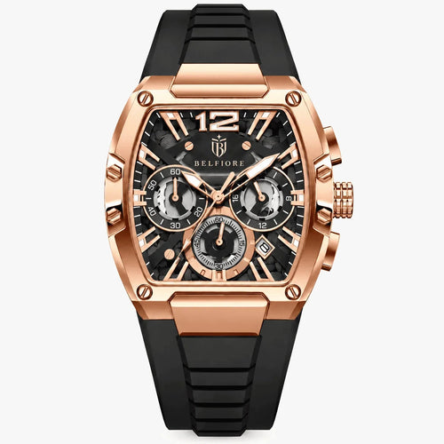 Marco Belfiore Millionaire men's stainless steel quartz watch, Obsidian colorway