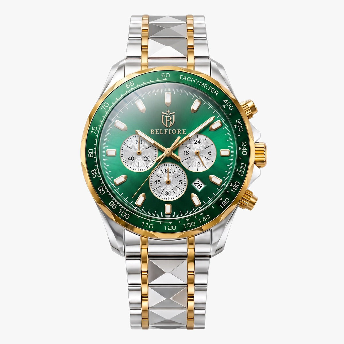Marco Belfiore Prevalent men's stainless steel quartz watch, Emerald colorway