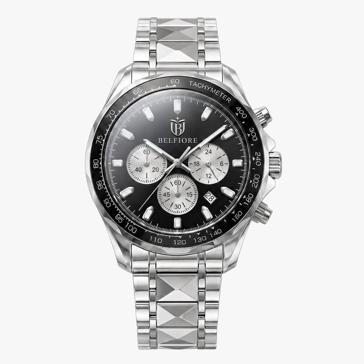 Marco Belfiore Prevalent men's stainless steel quartz watch, Obsidian colorway
