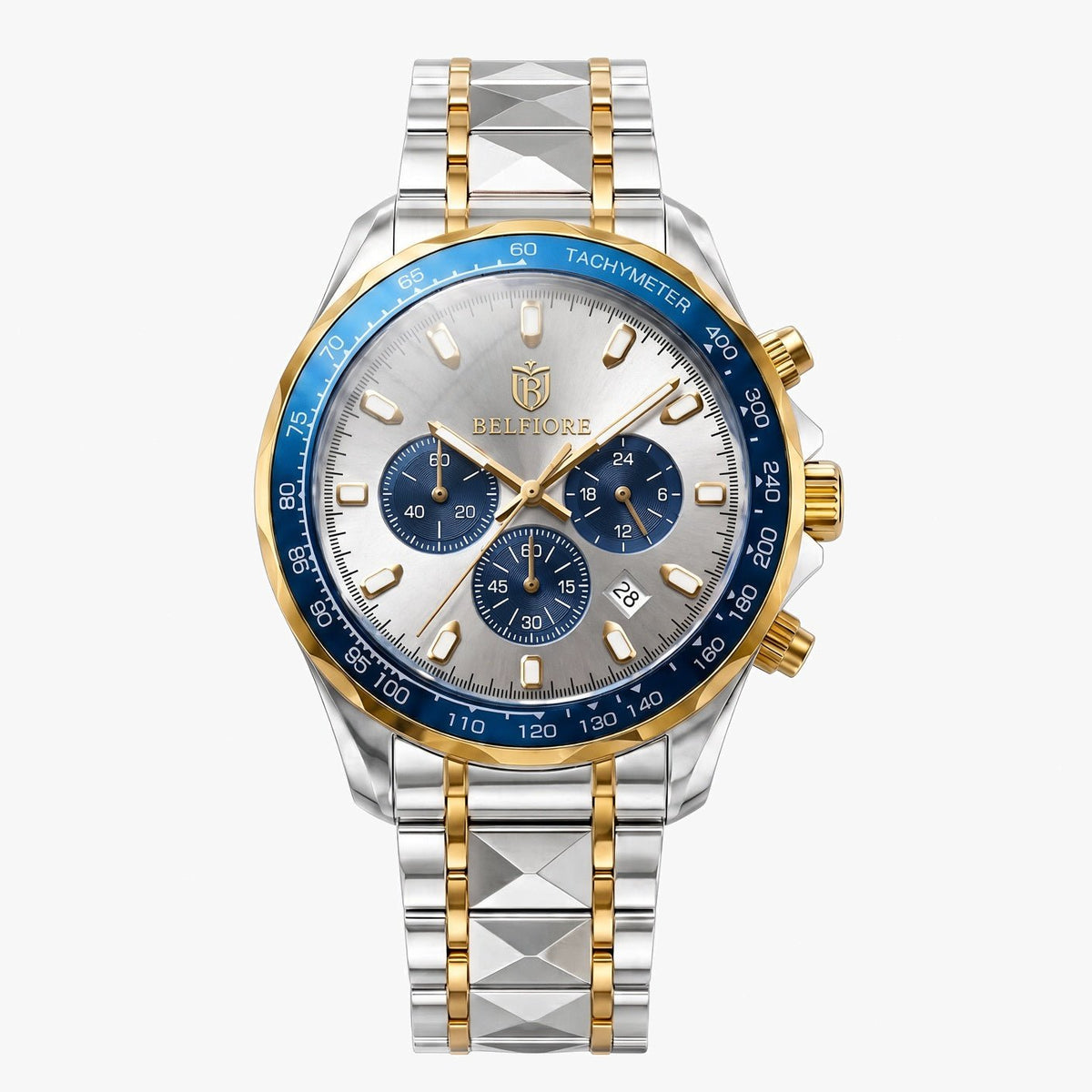 Marco Belfiore Prevalent men's stainless steel quartz watch, Gold Diamond colorway