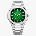 Marco Belfiore Amalfi men's stainless steel quartz watch, Emerald colorway