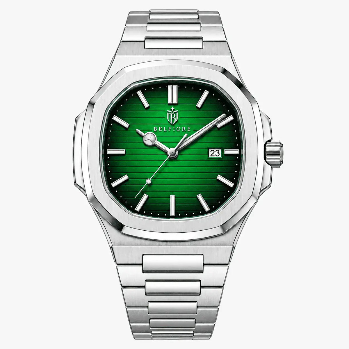 Marco Belfiore Amalfi men's stainless steel quartz watch, Emerald colorway
