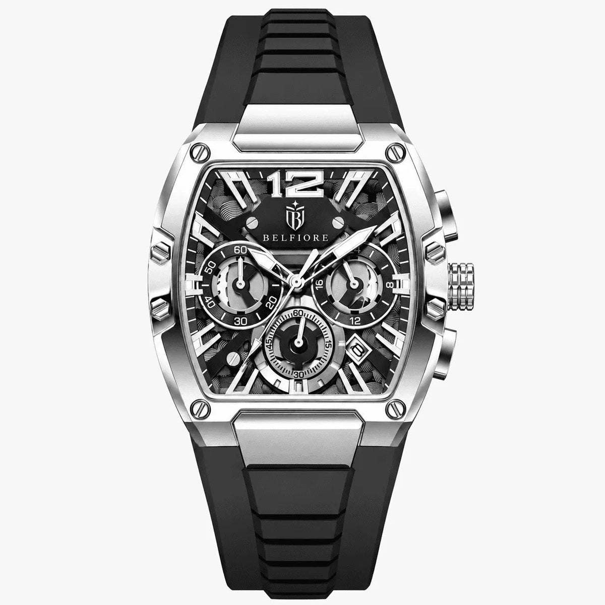 Marco Belfiore Millionaire men's stainless steel quartz watch, Onyx colorway