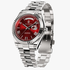 Marco Belfiore Santos men's stainless steel quartz watch, Roman numeral dial and fluted bezel, product view 2