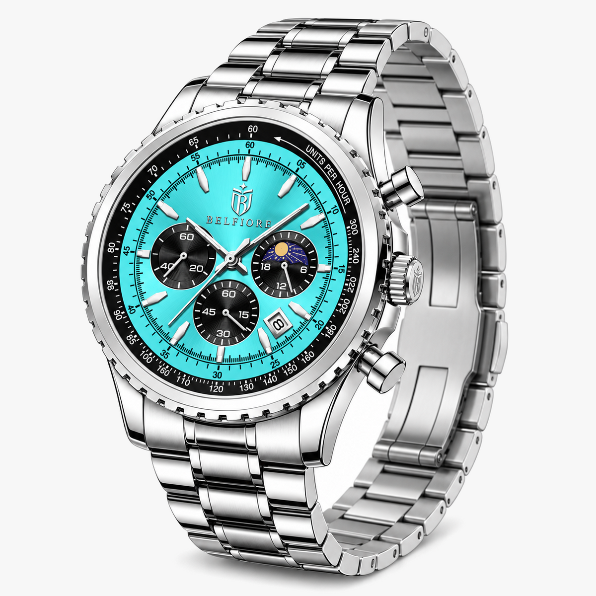 Marco Belfiore Colosso men's stainless steel quartz watch, product view 7