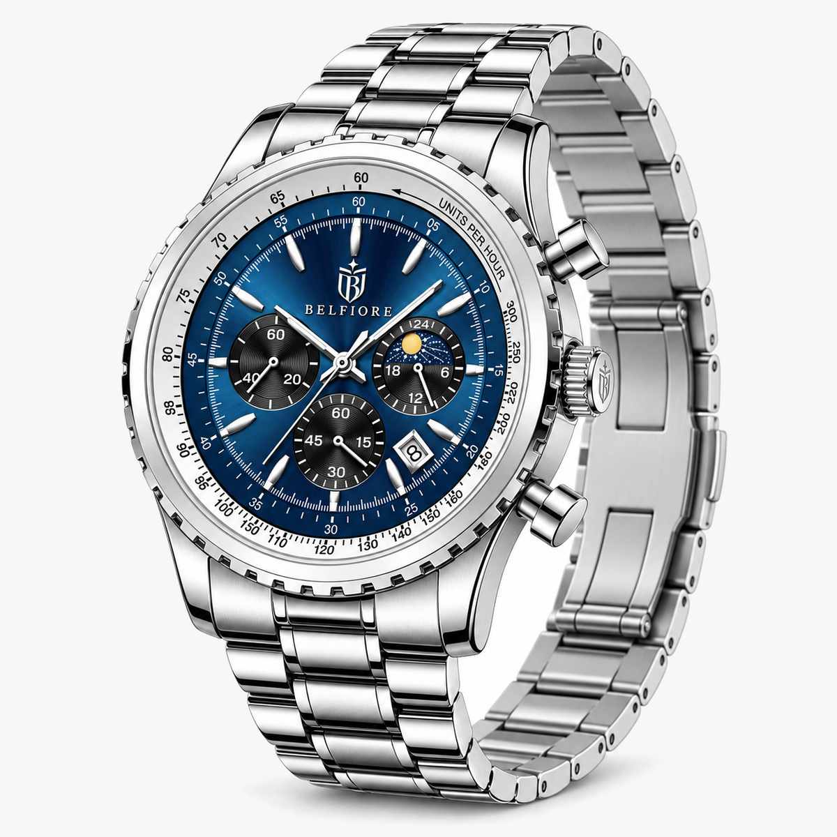 Marco Belfiore Colosso men's stainless steel quartz watch, product view 2