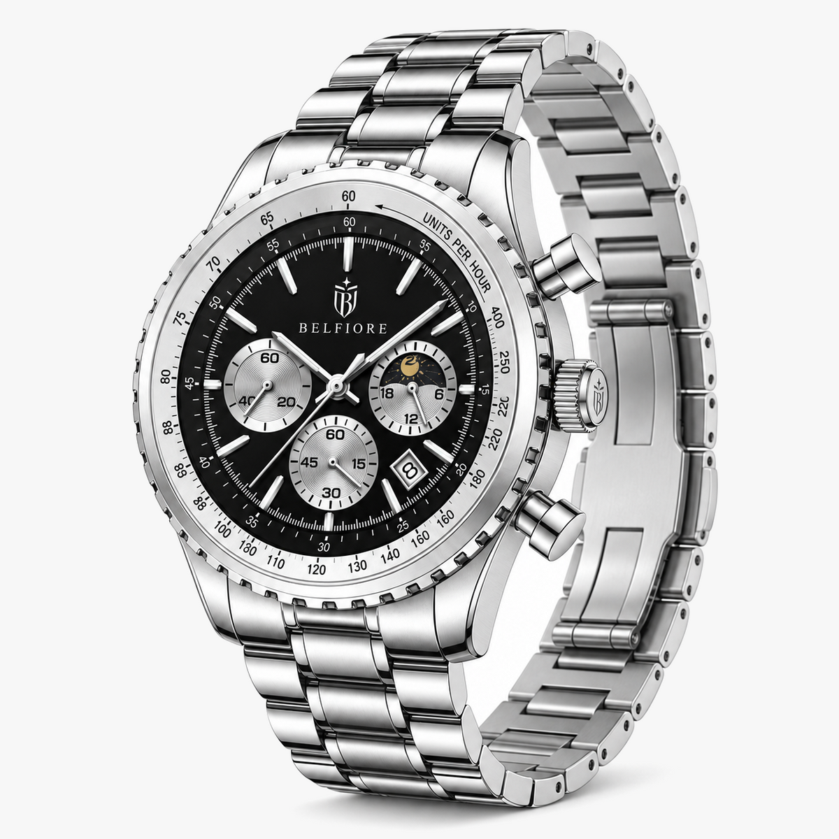 Marco Belfiore Colosso men's stainless steel quartz watch, product view 11