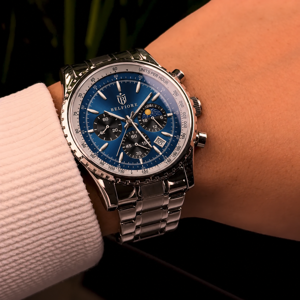 Marco Belfiore Colosso men's stainless steel quartz watch, product view 5