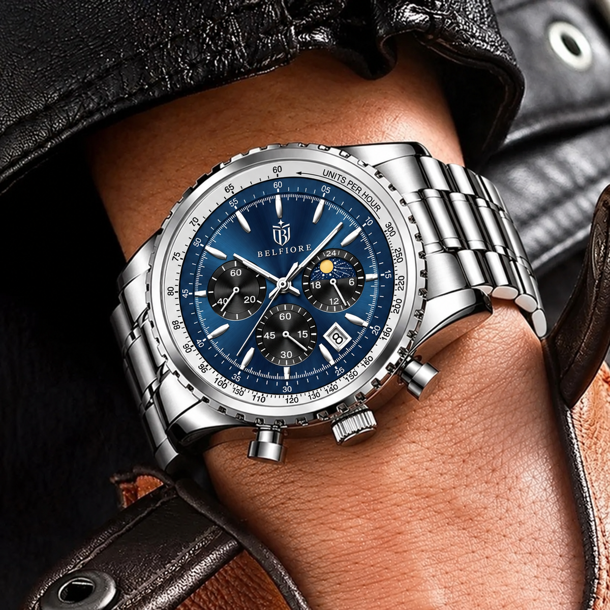 Marco Belfiore Colosso men's stainless steel quartz watch, product view 4
