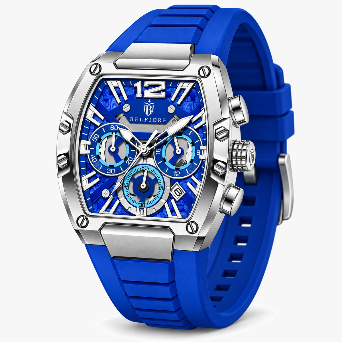 Marco Belfiore Millionaire men's stainless steel quartz watch, product view 8
