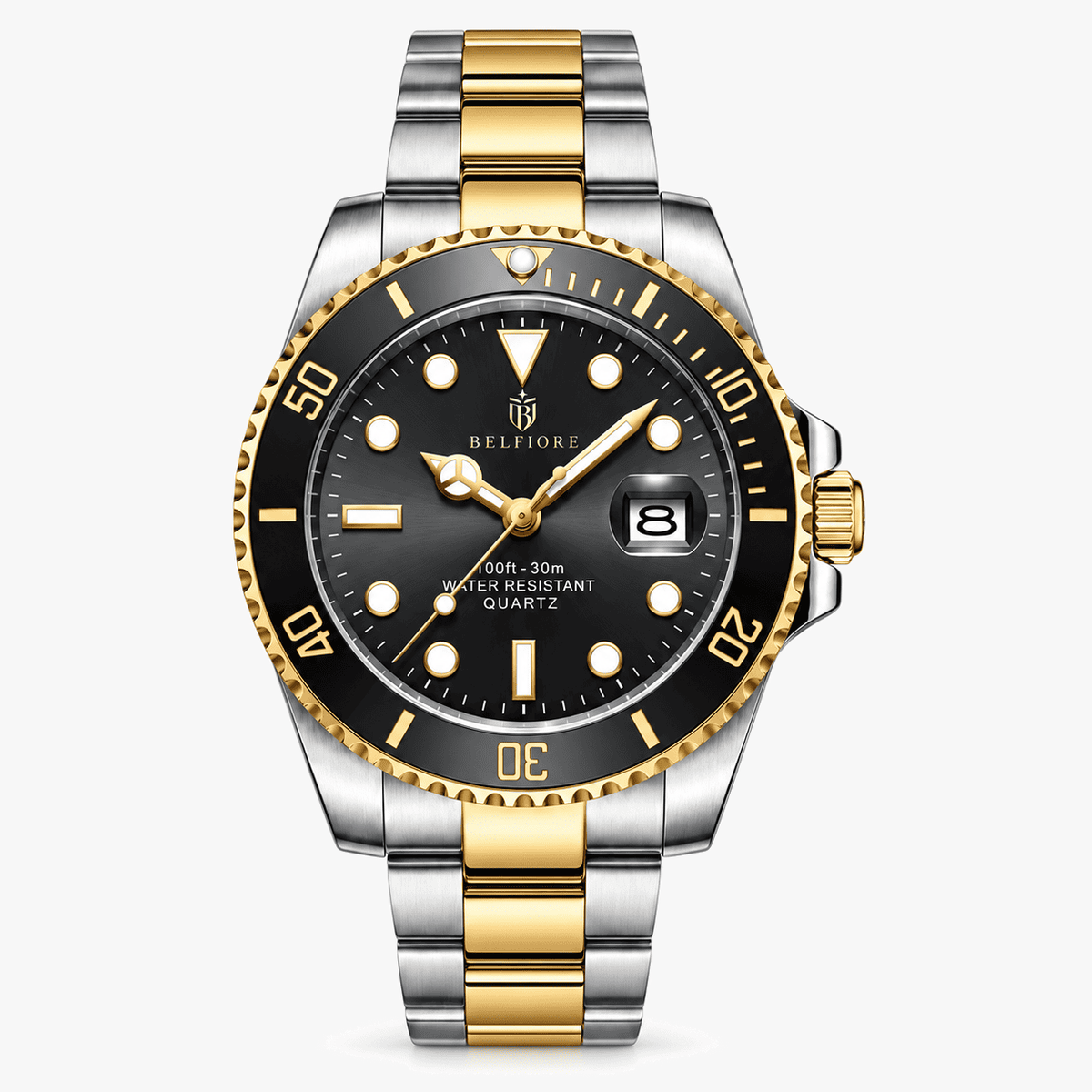 Marco Belfiore Nautico men's stainless steel quartz watch, Gold colorway