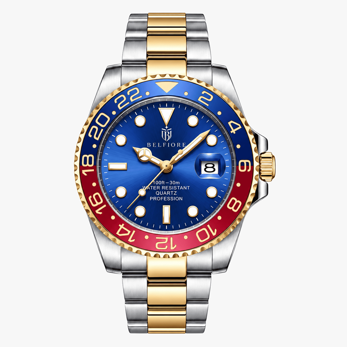 Marco Belfiore Nautico men's stainless steel quartz watch, Regalia colorway