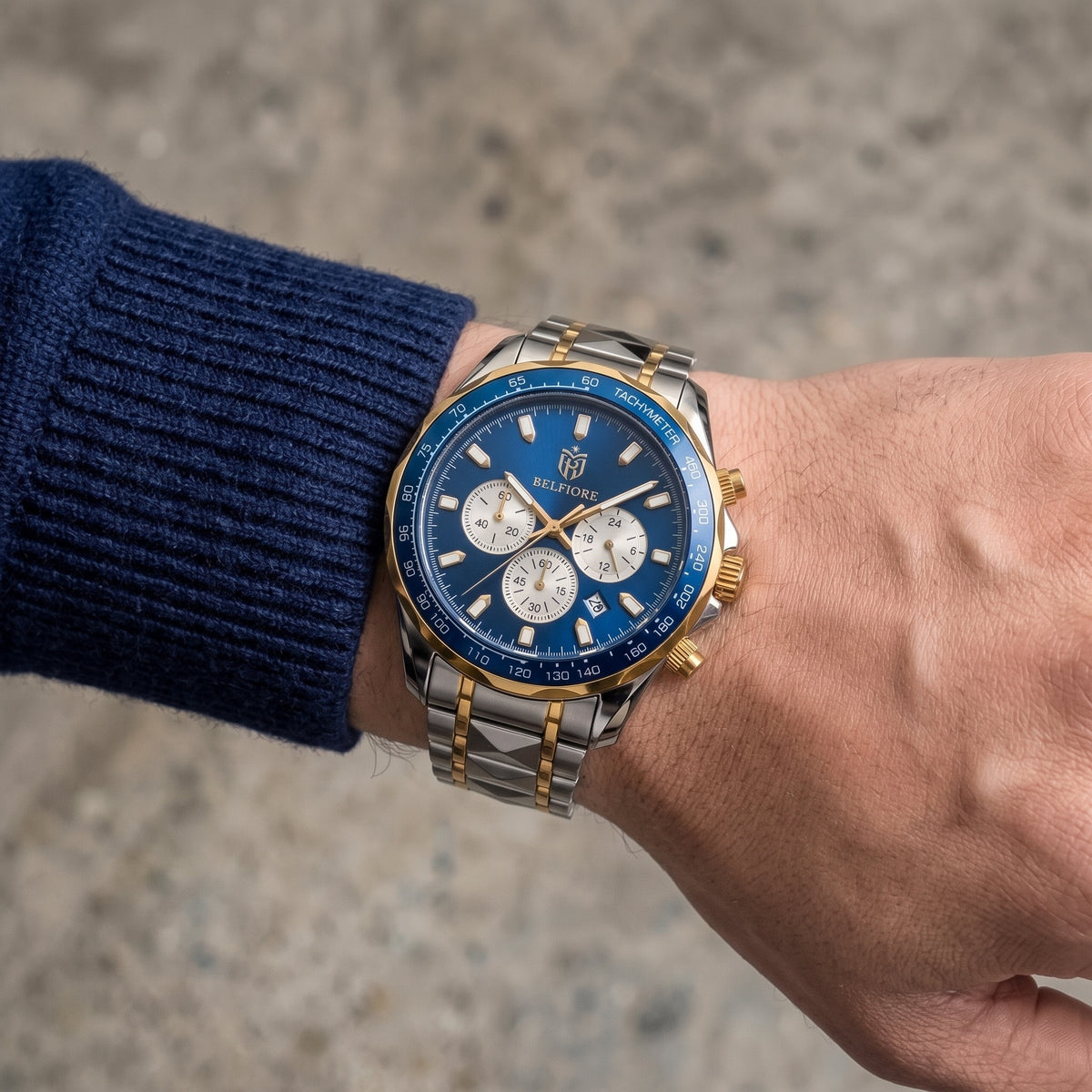 Marco Belfiore Prevalent men's stainless steel quartz watch, product view 2