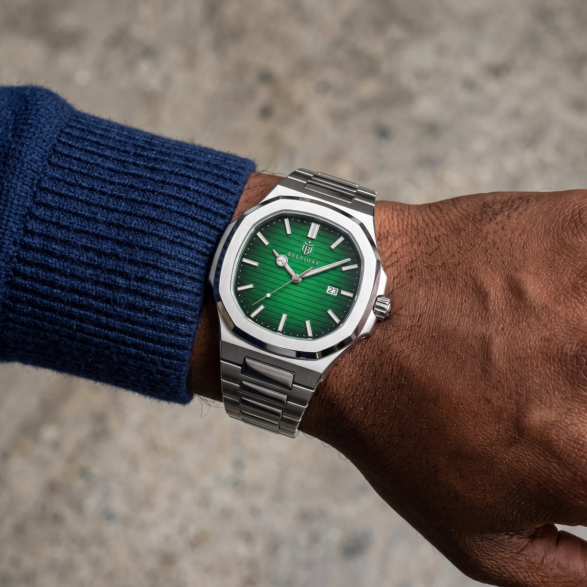 Marco Belfiore Amalfi men's stainless steel quartz watch, product view 1