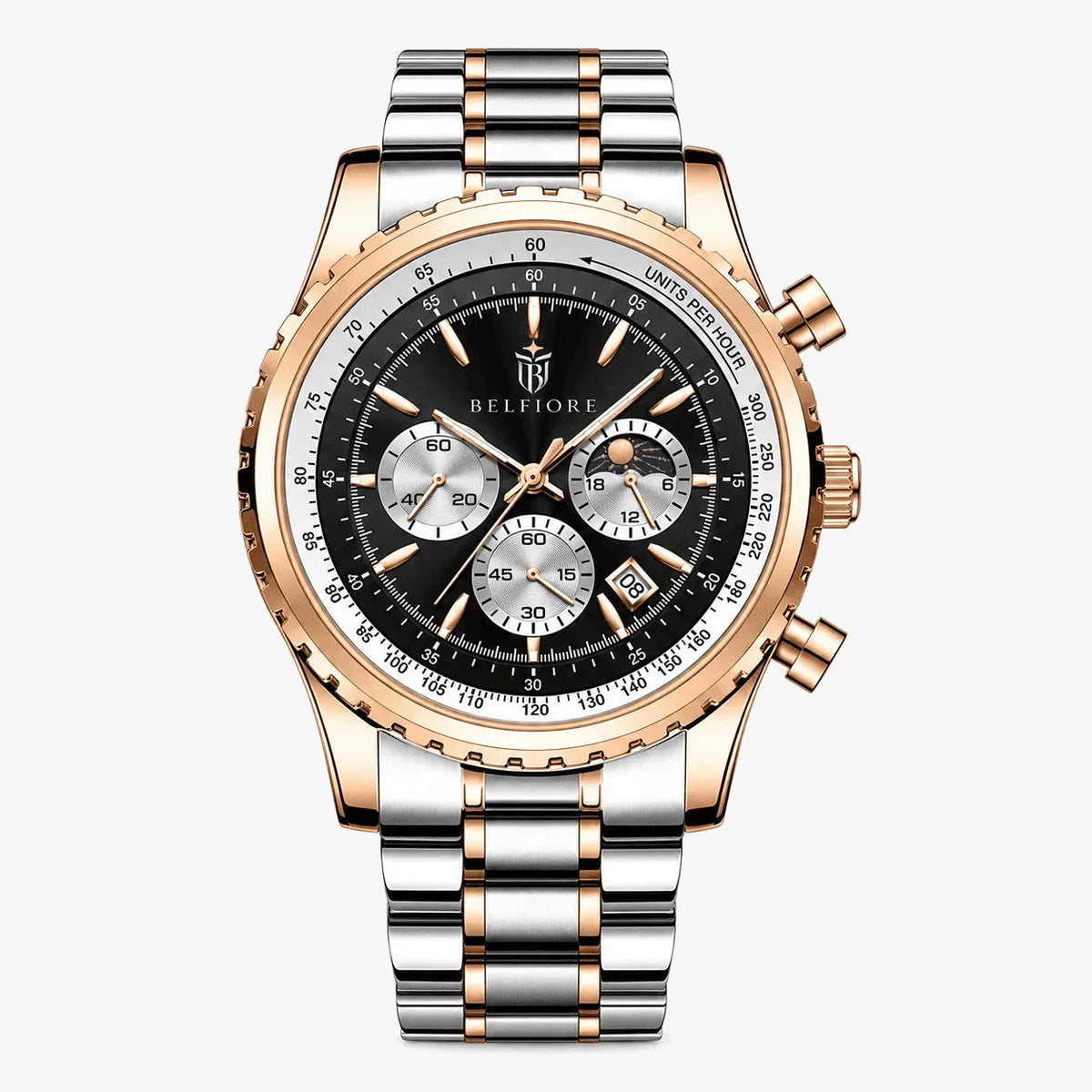 Marco Belfiore Colosso men's stainless steel quartz watch, Eclipse colorway