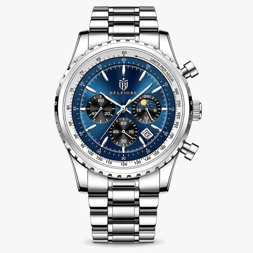 Marco Belfiore Colosso men's stainless steel quartz watch, Sapphire colorway